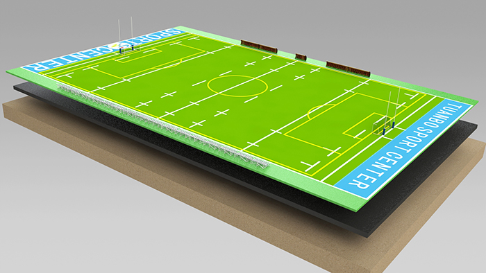 幼兒足球場(chǎng)人工草坪運(yùn)動(dòng)系統(tǒng)-草絲選用C型單絲，柔軟舒適，挺直度佳,安全環(huán)保的PU背膠(圖文)