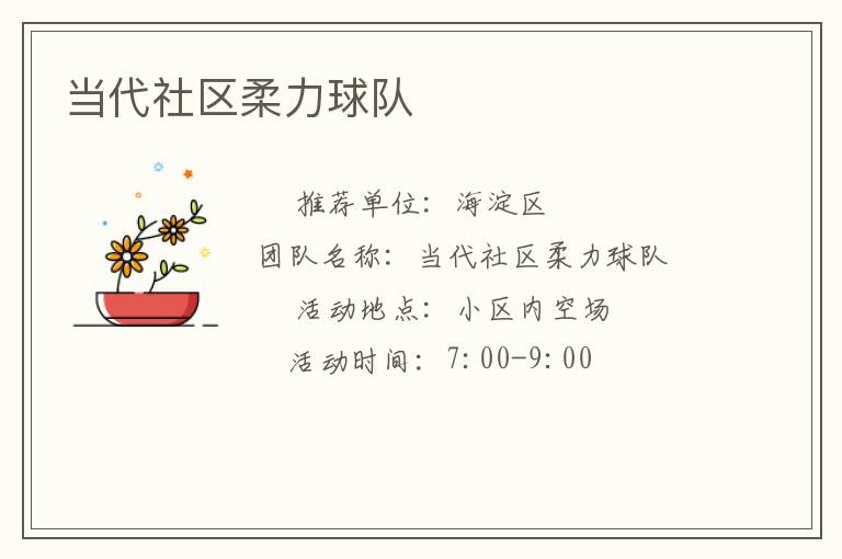 當代社區(qū)柔力球隊