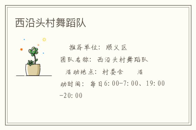 西沿頭村舞蹈隊
