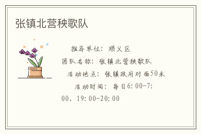 張鎮(zhèn)北營秧歌隊