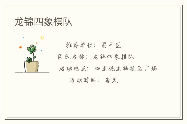 龍錦四象棋隊(duì)