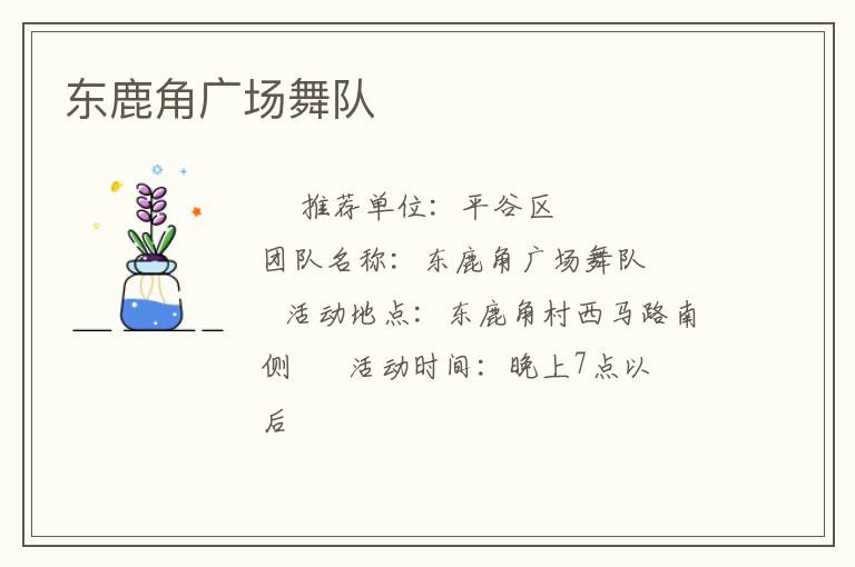 東鹿角廣場舞隊(duì)