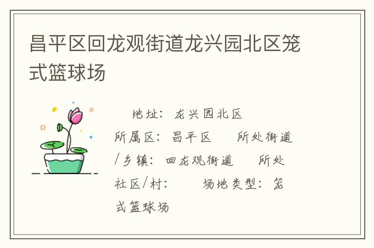 昌平區(qū)回龍觀街道龍興園北區(qū)籠式籃球場(chǎng)