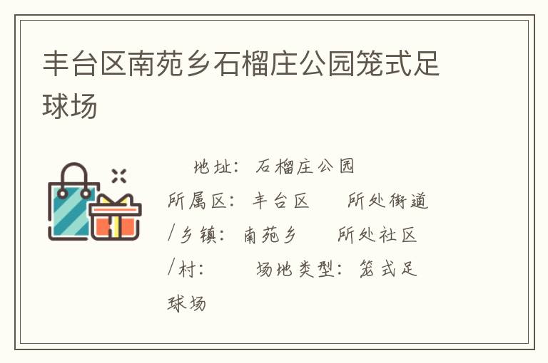 豐臺區(qū)南苑鄉(xiāng)石榴莊公園籠式足球場