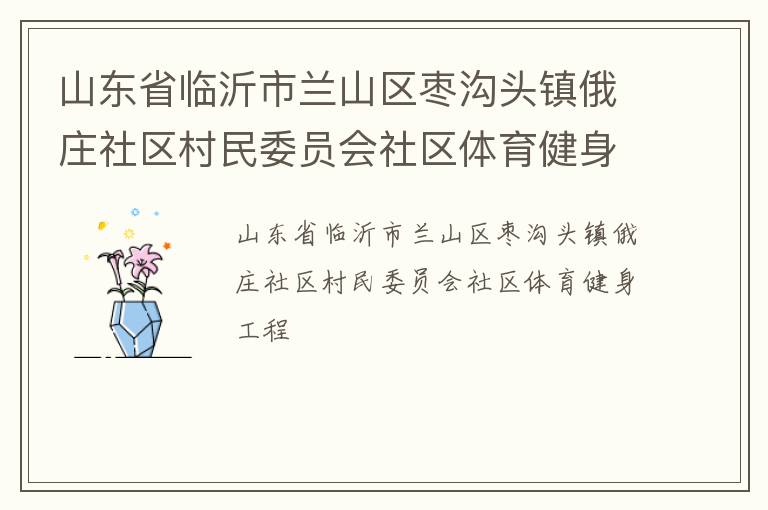 山東省臨沂市蘭山區(qū)棗溝頭鎮(zhèn)俄莊社區(qū)村民委員會(huì)社區(qū)體育健身工程