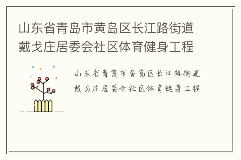 山東省青島市黃島區(qū)長(zhǎng)江路街道戴戈莊居委會(huì)社區(qū)體育健身工程