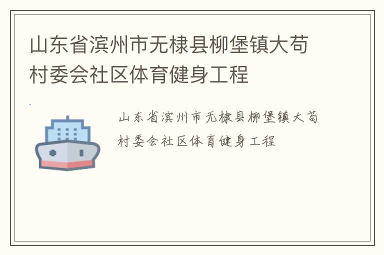 山東省濱州市無棣縣柳堡鎮(zhèn)大茍村委會社區(qū)體育健身工程