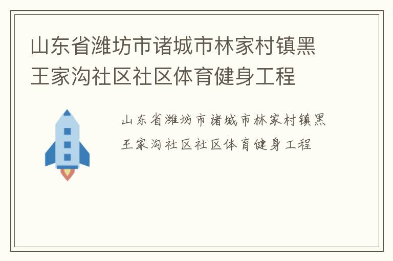 山東省濰坊市諸城市林家村鎮(zhèn)黑王家溝社區(qū)社區(qū)體育健身工程