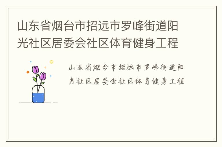 山東省煙臺市招遠(yuǎn)市羅峰街道陽光社區(qū)居委會社區(qū)體育健身工程