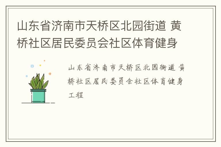山東省濟南市天橋區(qū)北園街道 黃橋社區(qū)居民委員會社區(qū)體育健身工程