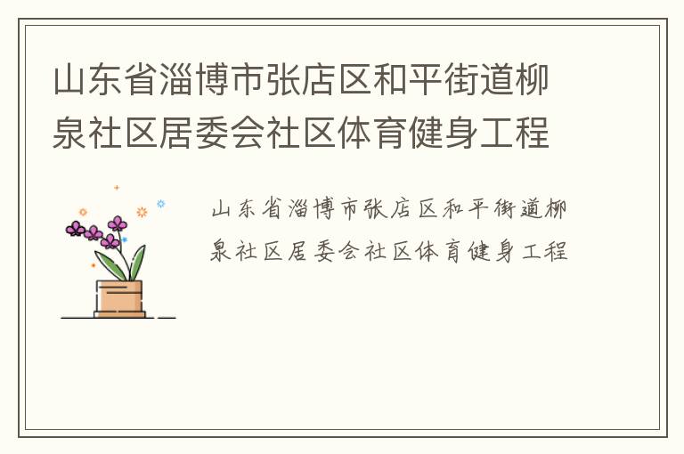 山東省淄博市張店區(qū)和平街道柳泉社區(qū)居委會(huì)社區(qū)體育健身工程