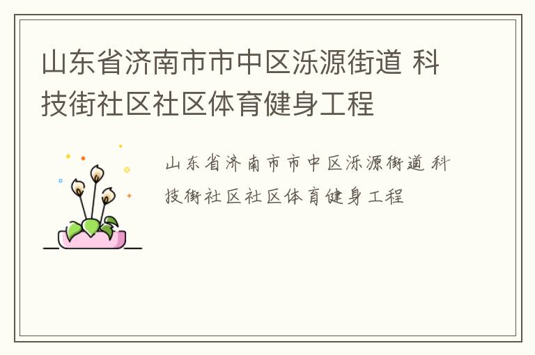 山東省濟(jì)南市市中區(qū)濼源街道 科技街社區(qū)社區(qū)體育健身工程
