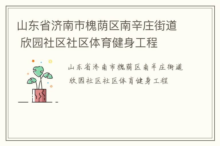 山東省濟(jì)南市槐蔭區(qū)南辛莊街道 欣園社區(qū)社區(qū)體育健身工程