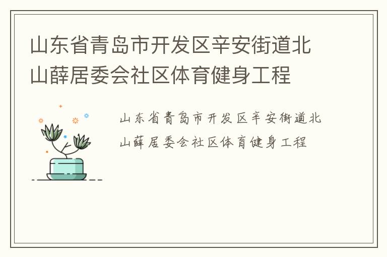 山東省青島市開(kāi)發(fā)區(qū)辛安街道北山薛居委會(huì)社區(qū)體育健身工程