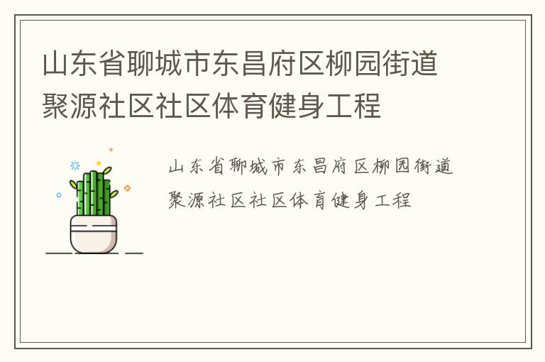 山東省聊城市東昌府區(qū)柳園街道聚源社區(qū)社區(qū)體育健身工程