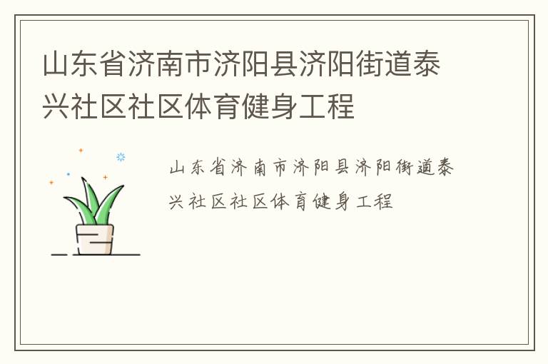 山東省濟南市濟陽縣濟陽街道泰興社區(qū)社區(qū)體育健身工程