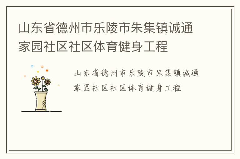 山東省德州市樂陵市朱集鎮(zhèn)誠通家園社區(qū)社區(qū)體育健身工程