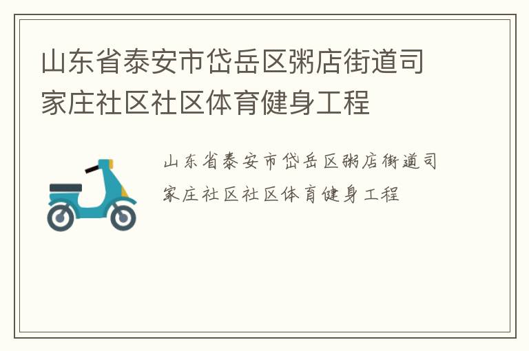 山東省泰安市岱岳區(qū)粥店街道司家莊社區(qū)社區(qū)體育健身工程