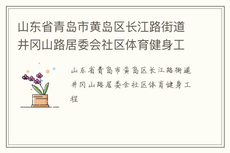 山東省青島市黃島區(qū)長(zhǎng)江路街道井岡山路居委會(huì)社區(qū)體育健身工程