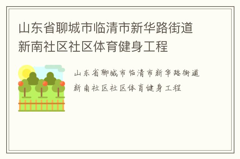 山東省聊城市臨清市新華路街道新南社區(qū)社區(qū)體育健身工程