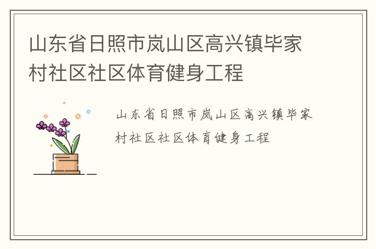 山東省日照市嵐山區(qū)高興鎮(zhèn)畢家村社區(qū)社區(qū)體育健身工程