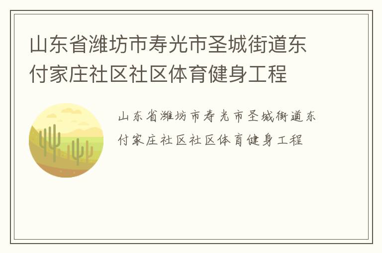 山東省濰坊市壽光市圣城街道東付家莊社區(qū)社區(qū)體育健身工程