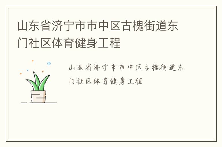 山東省濟(jì)寧市市中區(qū)古槐街道東門社區(qū)體育健身工程