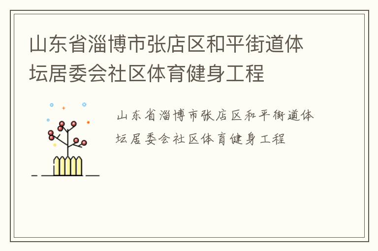 山東省淄博市張店區(qū)和平街道體壇居委會(huì)社區(qū)體育健身工程