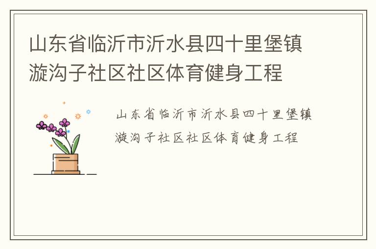 山東省臨沂市沂水縣四十里堡鎮(zhèn)漩溝子社區(qū)社區(qū)體育健身工程