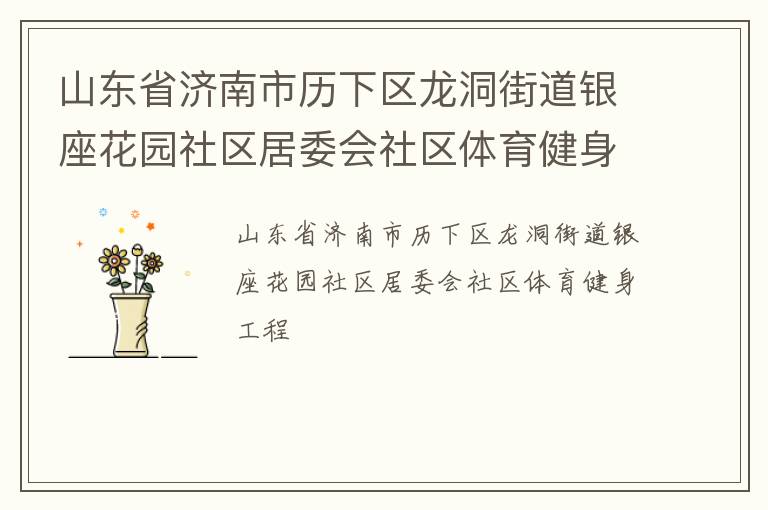 山東省濟(jì)南市歷下區(qū)龍洞街道銀座花園社區(qū)居委會社區(qū)體育健身工程