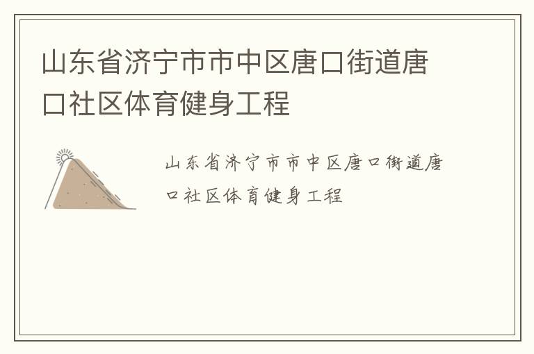 山東省濟(jì)寧市市中區(qū)唐口街道唐口社區(qū)體育健身工程