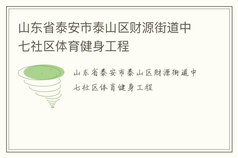 山東省泰安市泰山區(qū)財(cái)源街道中七社區(qū)體育健身工程