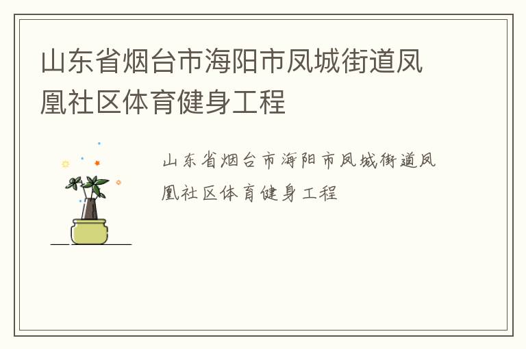 山東省煙臺市海陽市鳳城街道鳳凰社區(qū)體育健身工程