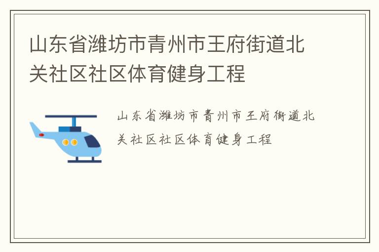 山東省濰坊市青州市王府街道北關(guān)社區(qū)社區(qū)體育健身工程
