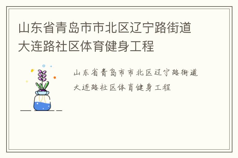山東省青島市市北區(qū)遼寧路街道大連路社區(qū)體育健身工程