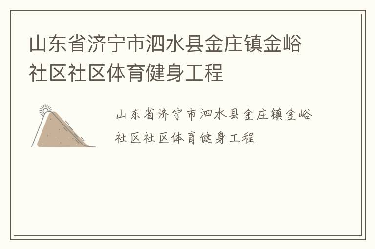 山東省濟(jì)寧市泗水縣金莊鎮(zhèn)金峪社區(qū)社區(qū)體育健身工程