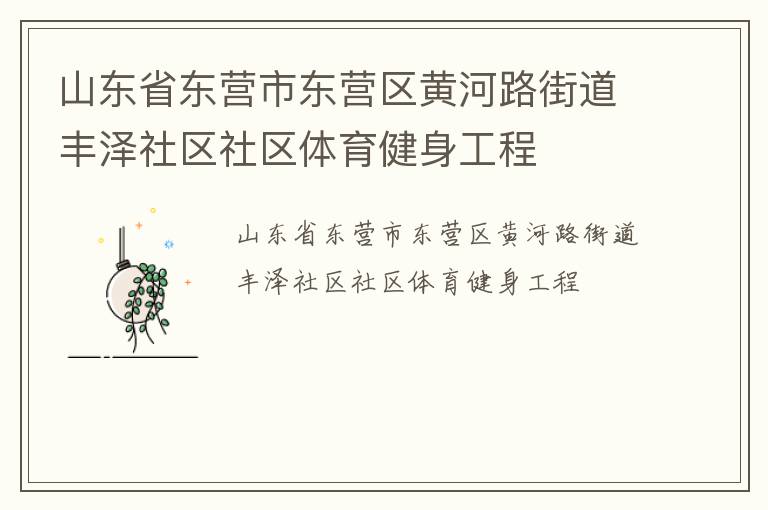 山東省東營市東營區(qū)黃河路街道豐澤社區(qū)社區(qū)體育健身工程