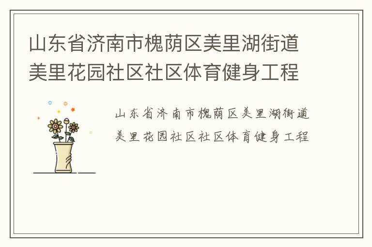 山東省濟(jì)南市槐蔭區(qū)美里湖街道美里花園社區(qū)社區(qū)體育健身工程