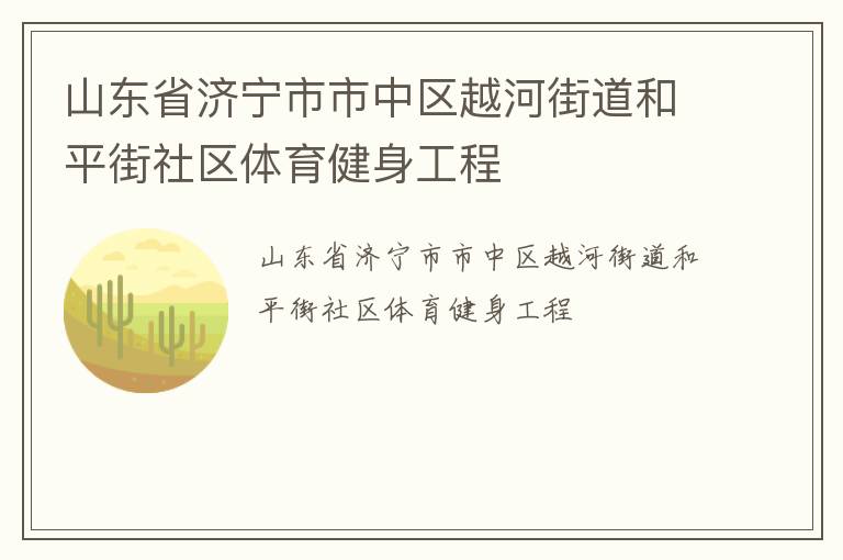 山東省濟(jì)寧市市中區(qū)越河街道和平街社區(qū)體育健身工程