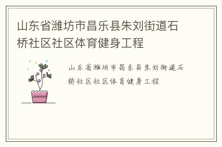 山東省濰坊市昌樂(lè)縣朱劉街道石橋社區(qū)社區(qū)體育健身工程