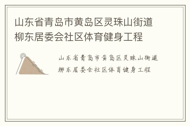 山東省青島市黃島區(qū)靈珠山街道柳東居委會(huì)社區(qū)體育健身工程