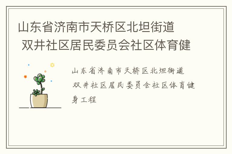 山東省濟(jì)南市天橋區(qū)北坦街道   雙井社區(qū)居民委員會社區(qū)體育健身工程