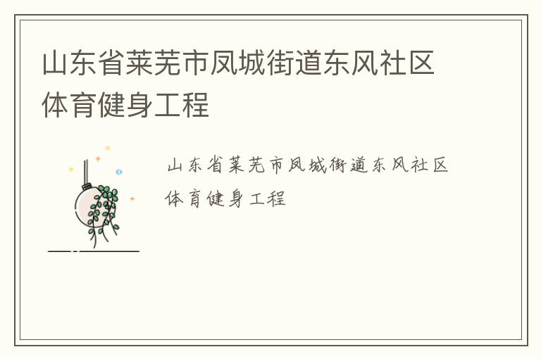 山東省萊蕪市鳳城街道東風(fēng)社區(qū)體育健身工程