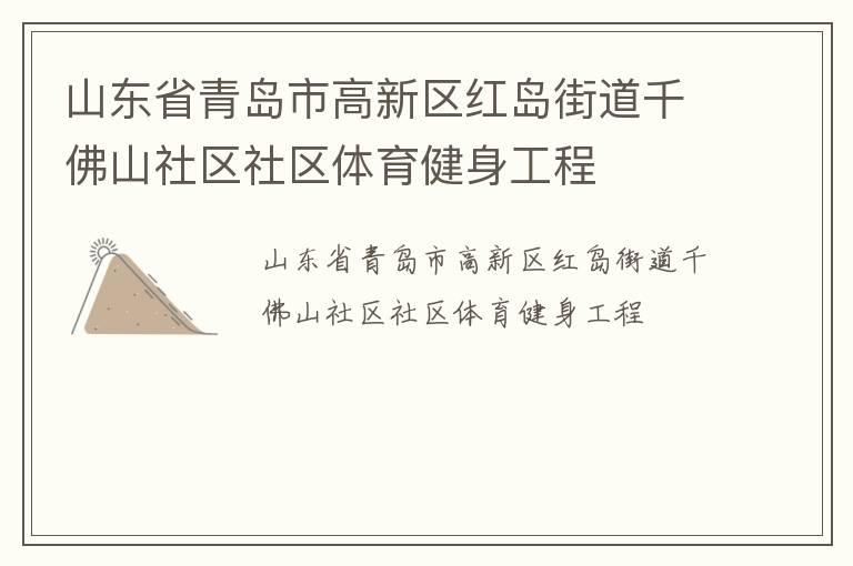 山東省青島市高新區(qū)紅島街道千佛山社區(qū)社區(qū)體育健身工程