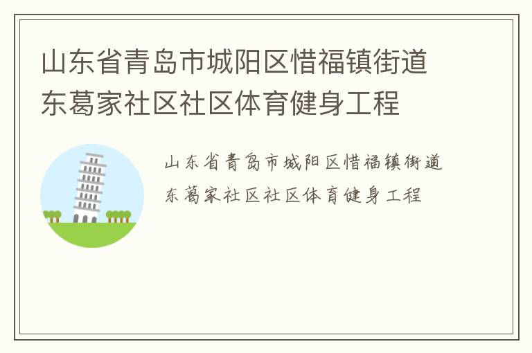 山東省青島市城陽(yáng)區(qū)惜福鎮(zhèn)街道東葛家社區(qū)社區(qū)體育健身工程