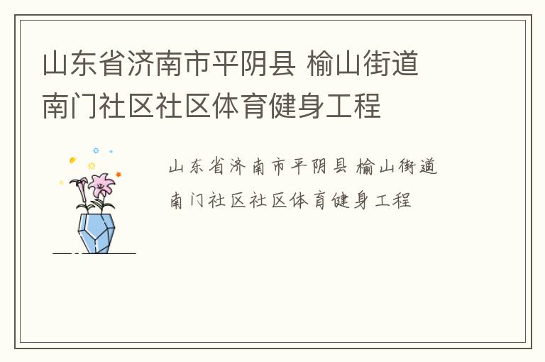 山東省濟南市平陰縣 榆山街道 南門社區(qū)社區(qū)體育健身工程