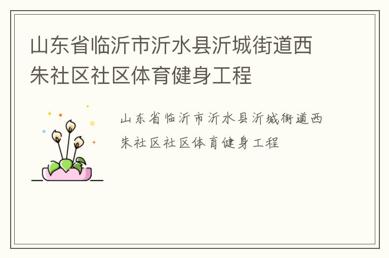 山東省臨沂市沂水縣沂城街道西朱社區(qū)社區(qū)體育健身工程