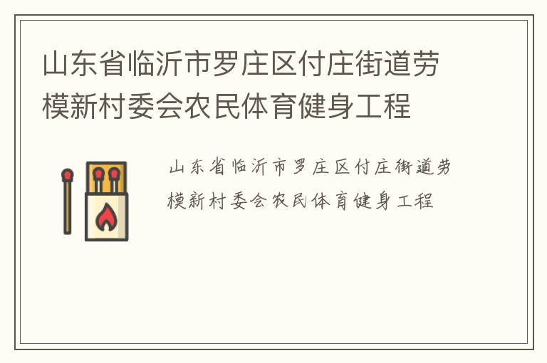山東省臨沂市羅莊區(qū)付莊街道勞模新村委會(huì)農(nóng)民體育健身工程