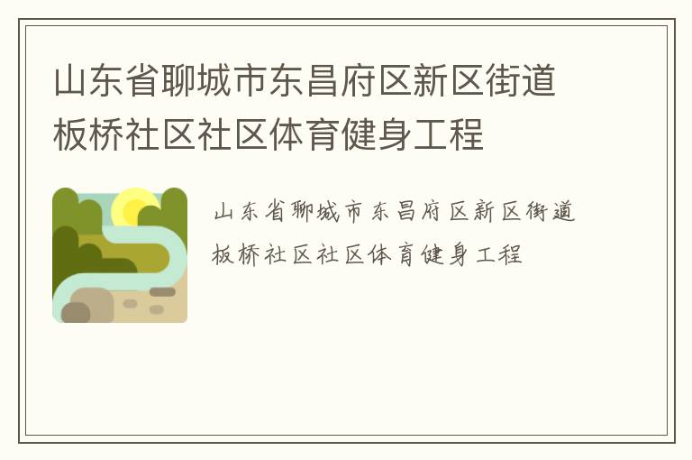 山東省聊城市東昌府區(qū)新區(qū)街道板橋社區(qū)社區(qū)體育健身工程