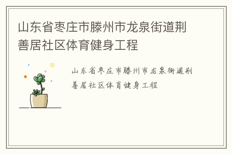 山東省棗莊市滕州市龍泉街道荊善居社區(qū)體育健身工程